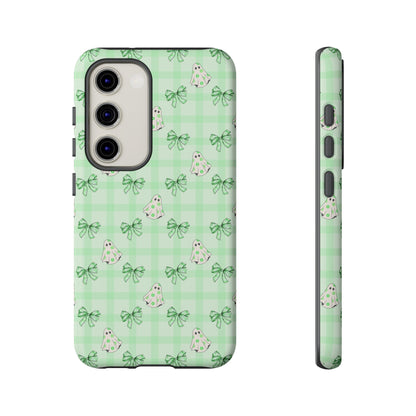 Green Gingham Ghosts & Bows Samsung Galaxy Tough Case