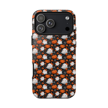 Cute Kawaii Lady Ghosts & Pumpkins iPhone Tough Case