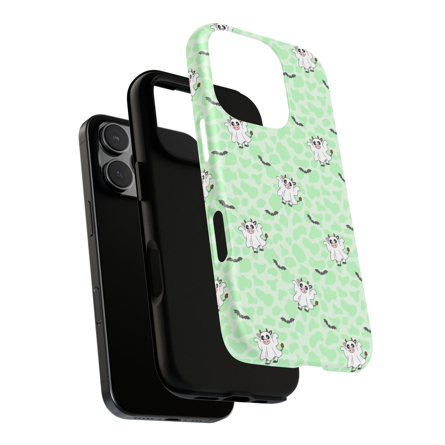 Green Moo Ghosts & Bats iPhone Tough Case