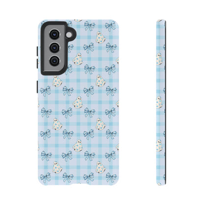 Blue Gingham Ghosts & Bows Samsung Galaxy Tough Case
