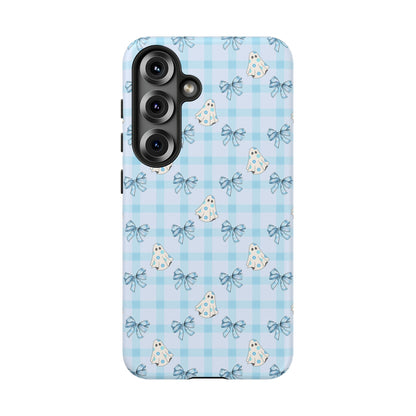 Blue Gingham Ghosts & Bows Samsung Galaxy Tough Case