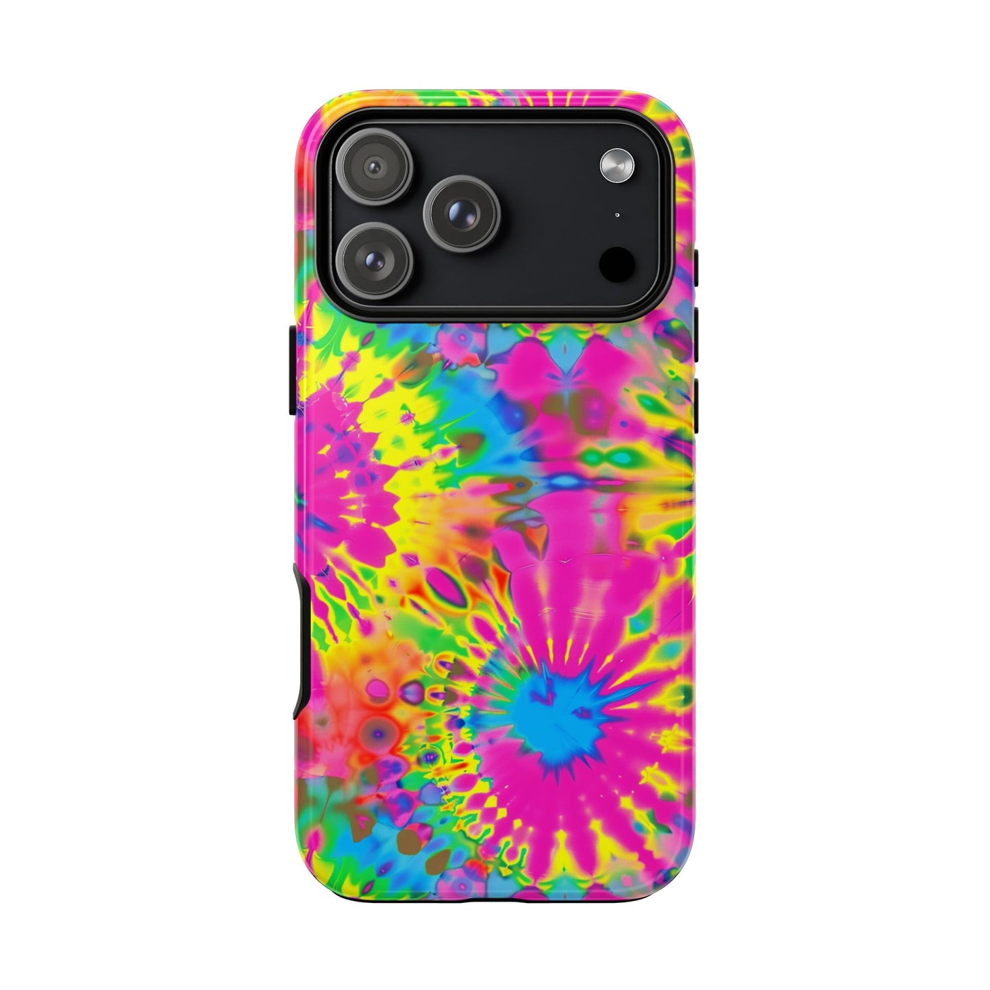 Neon Tie-Dye Burst Tough iPhone Case