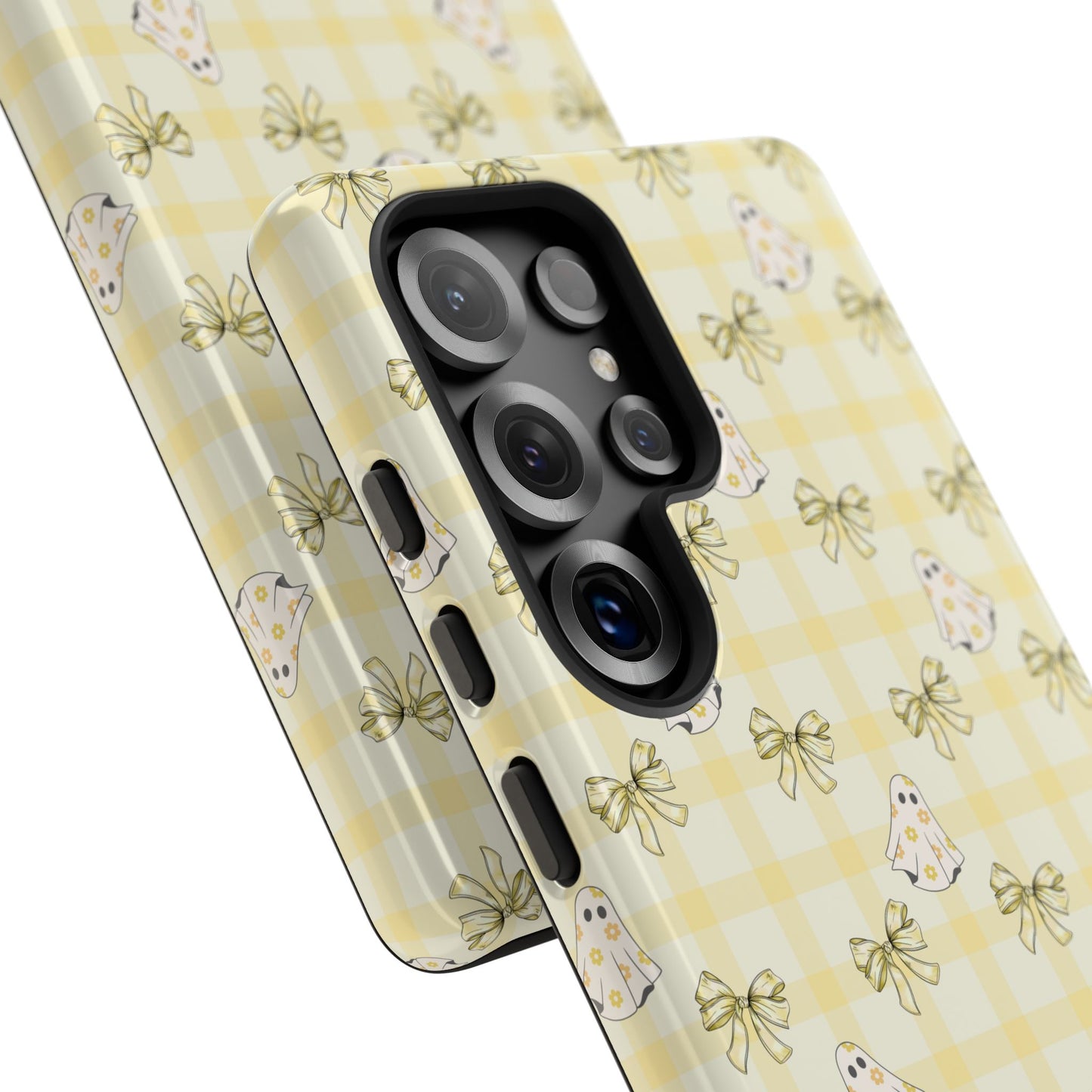 Yellow Gingham Ghosts & Bows Samsung Galaxy Tough Case