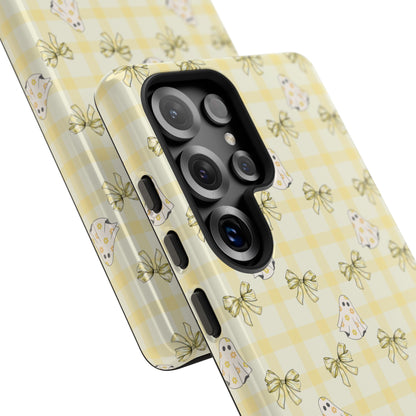 Yellow Gingham Ghosts & Bows Samsung Galaxy Tough Case