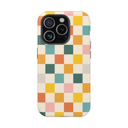 Retro 70s Gingham MagSafe® iPhone Tough Case
