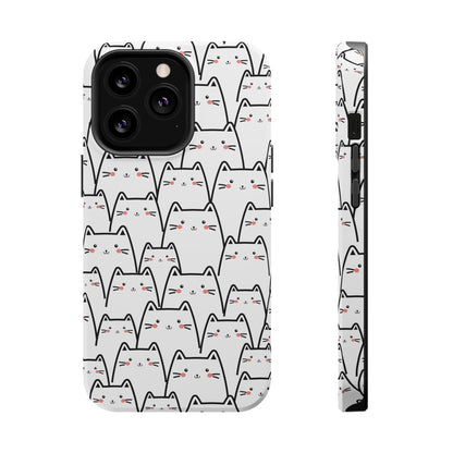 Kawaii Cat Crowd MagSafe® Tough iPhone Case