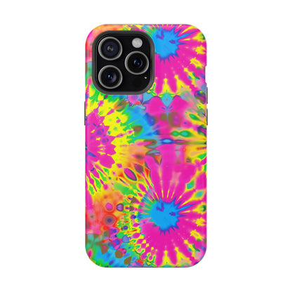 Neon Tie-Dye Burst MagSafe® Tough iPhone Case