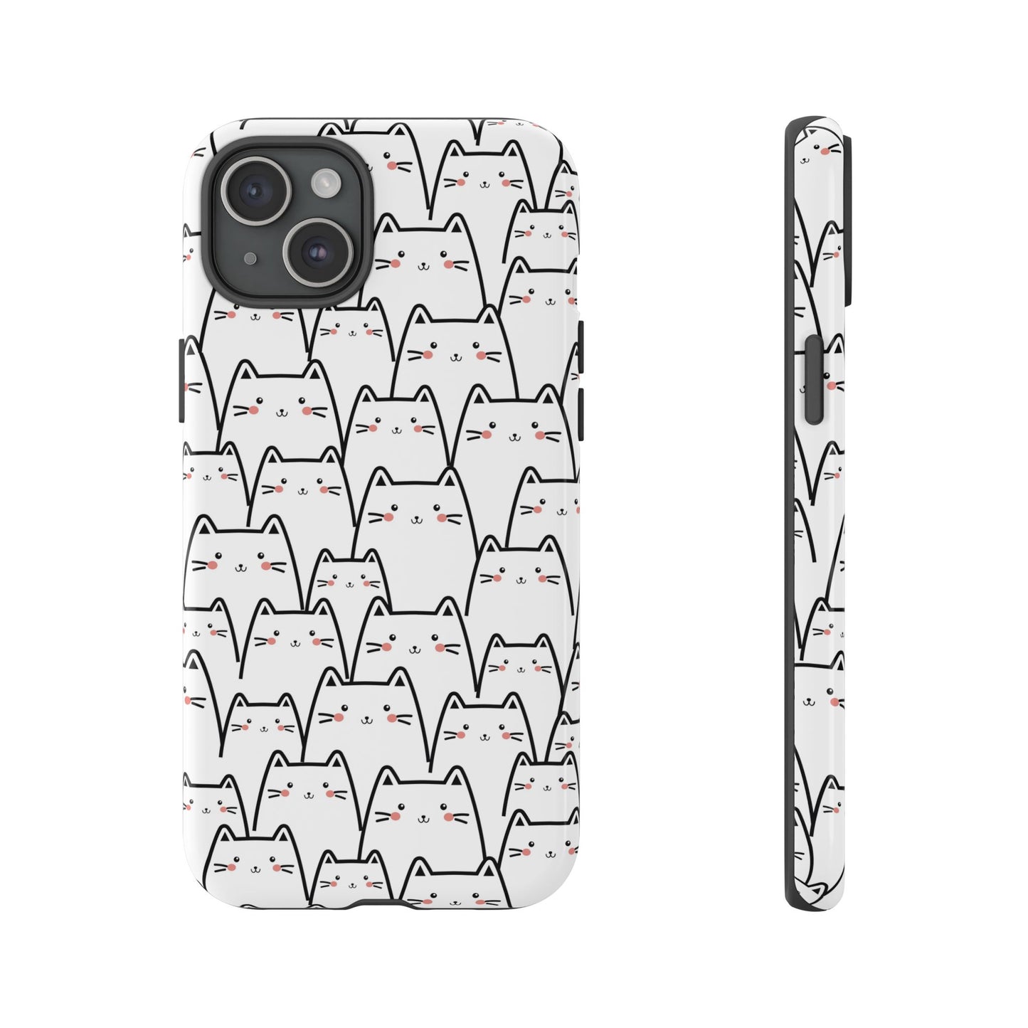 Kawaii Cat Crowd Tough iPhone Case