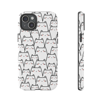 Kawaii Cat Crowd Tough iPhone Case