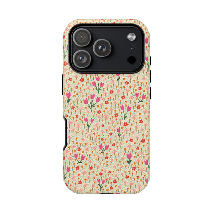 Vintage Cream Wildflower Meadow iPhone Tough Case
