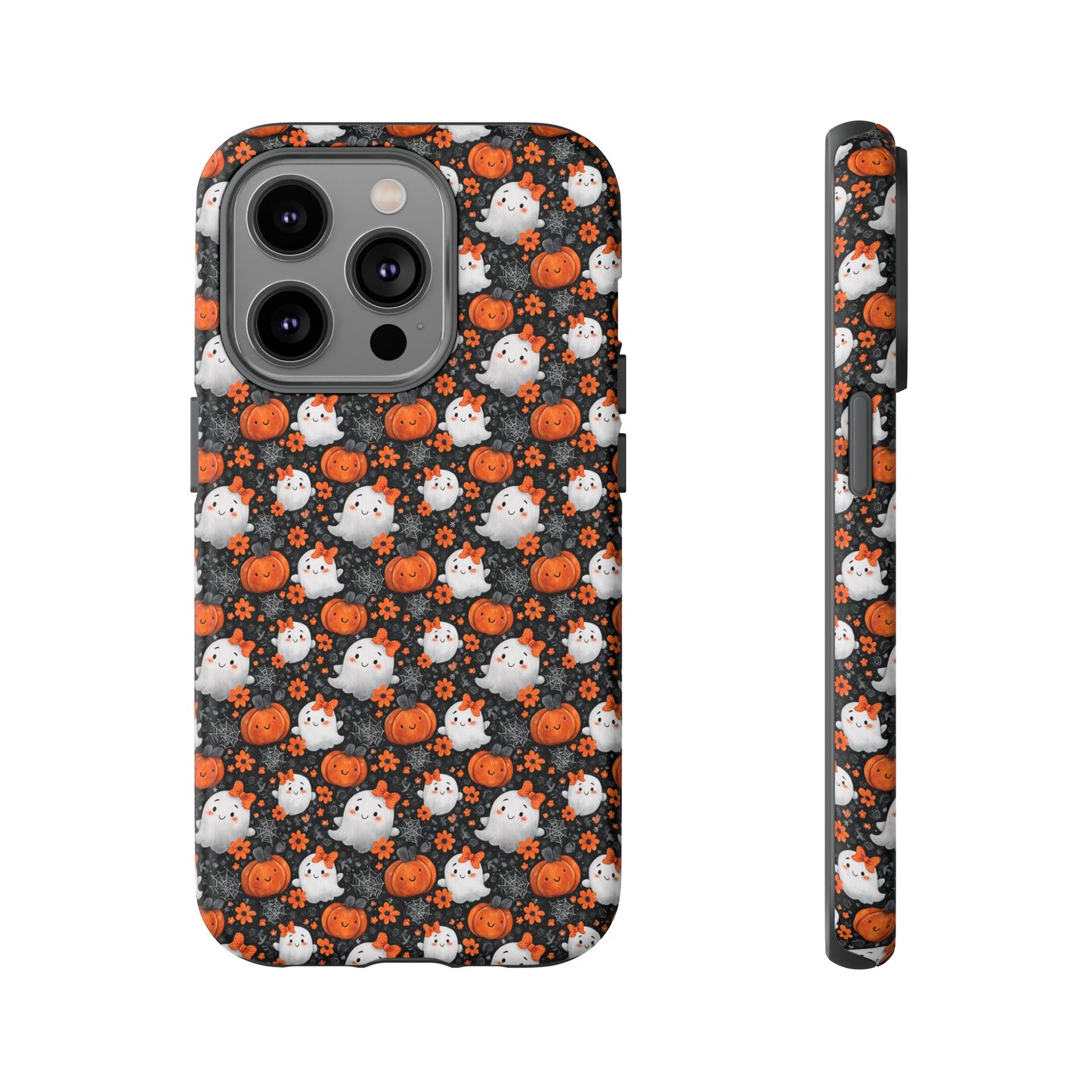 Cute Kawaii Lady Ghosts & Pumpkins iPhone Tough Case