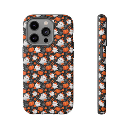 Cute Kawaii Lady Ghosts & Pumpkins iPhone Tough Case