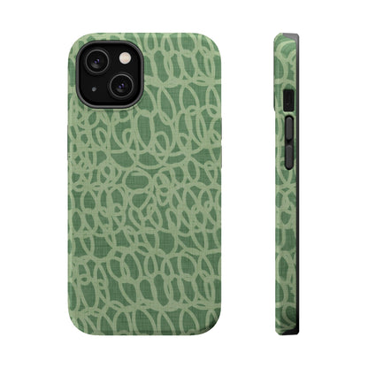 Sage Green Scribble Loops MagSafe® iPhone Tough Case