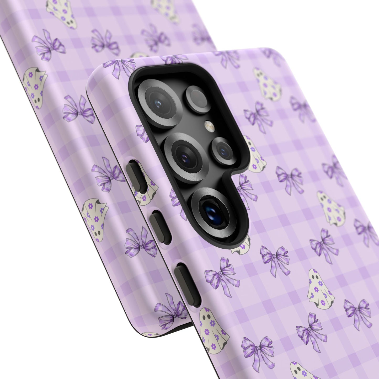 Purple Gingham Ghosts & Bows Samsung Galaxy Tough Case