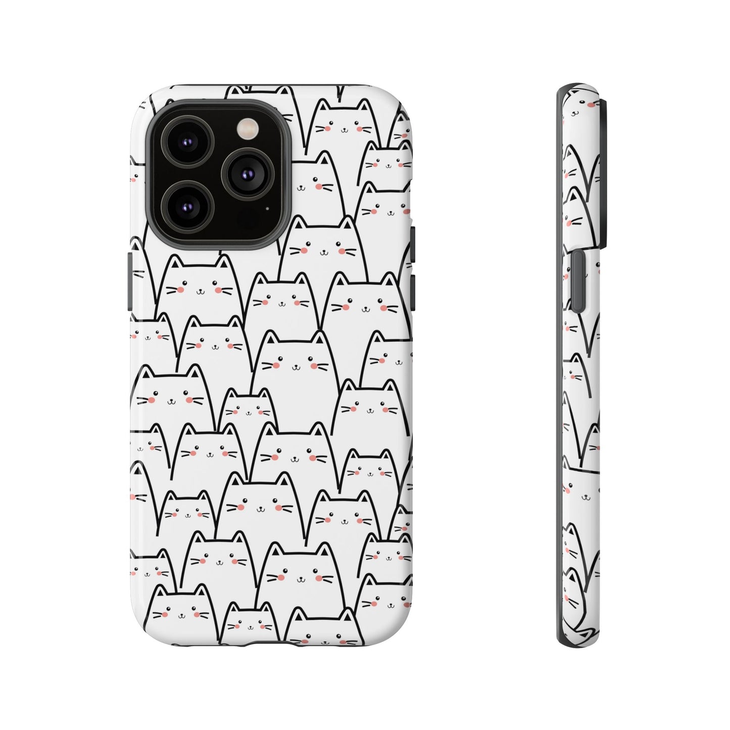 Kawaii Cat Crowd Tough iPhone Case