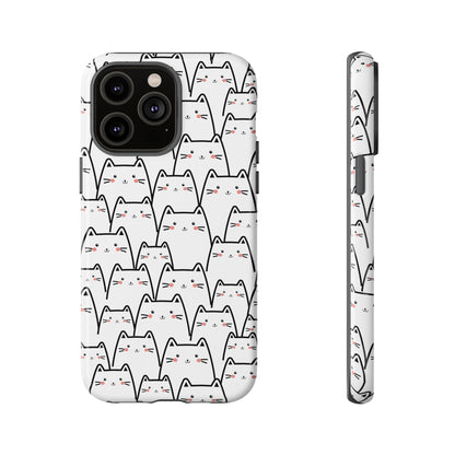 Kawaii Cat Crowd Tough iPhone Case