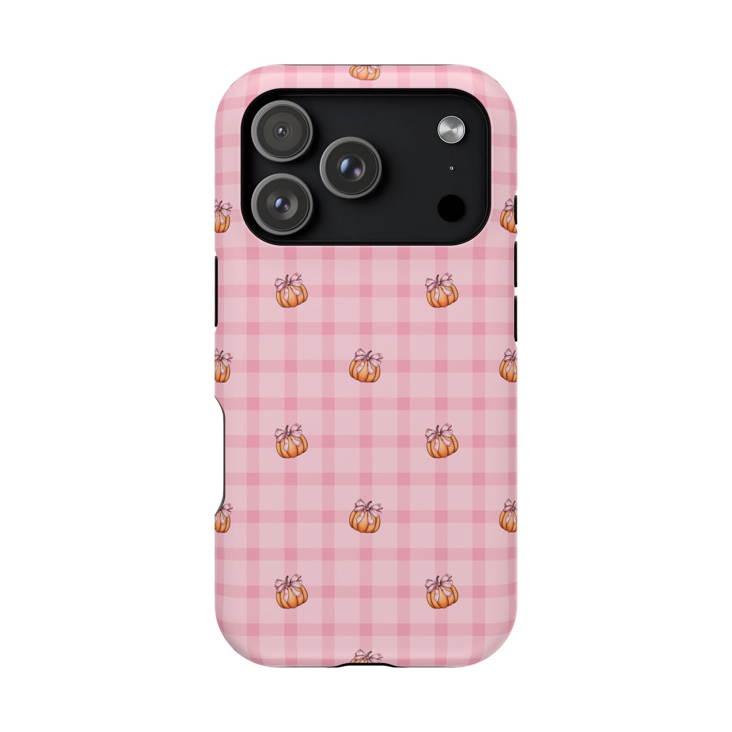 Pink Gingham Pumpkins MagSafe® iPhone Tough Case