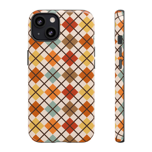 Autumn Argyle Tough iPhone Case