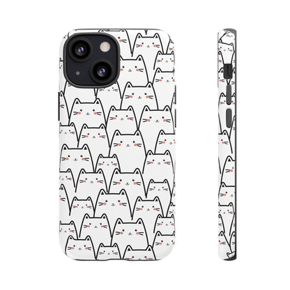 Kawaii Cat Crowd Tough iPhone Case