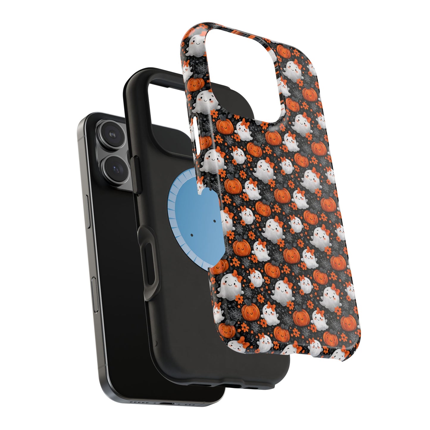 Cute Kawaii Lady Ghosts & Pumpkins MagSafe® iPhone Tough Case