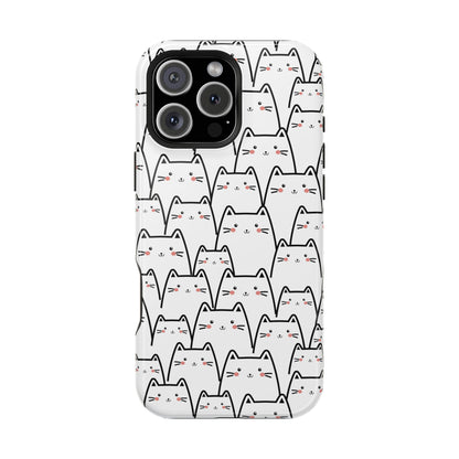 Kawaii Cat Crowd MagSafe® Tough iPhone Case
