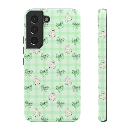 Green Gingham Ghosts & Bows Samsung Galaxy Tough Case