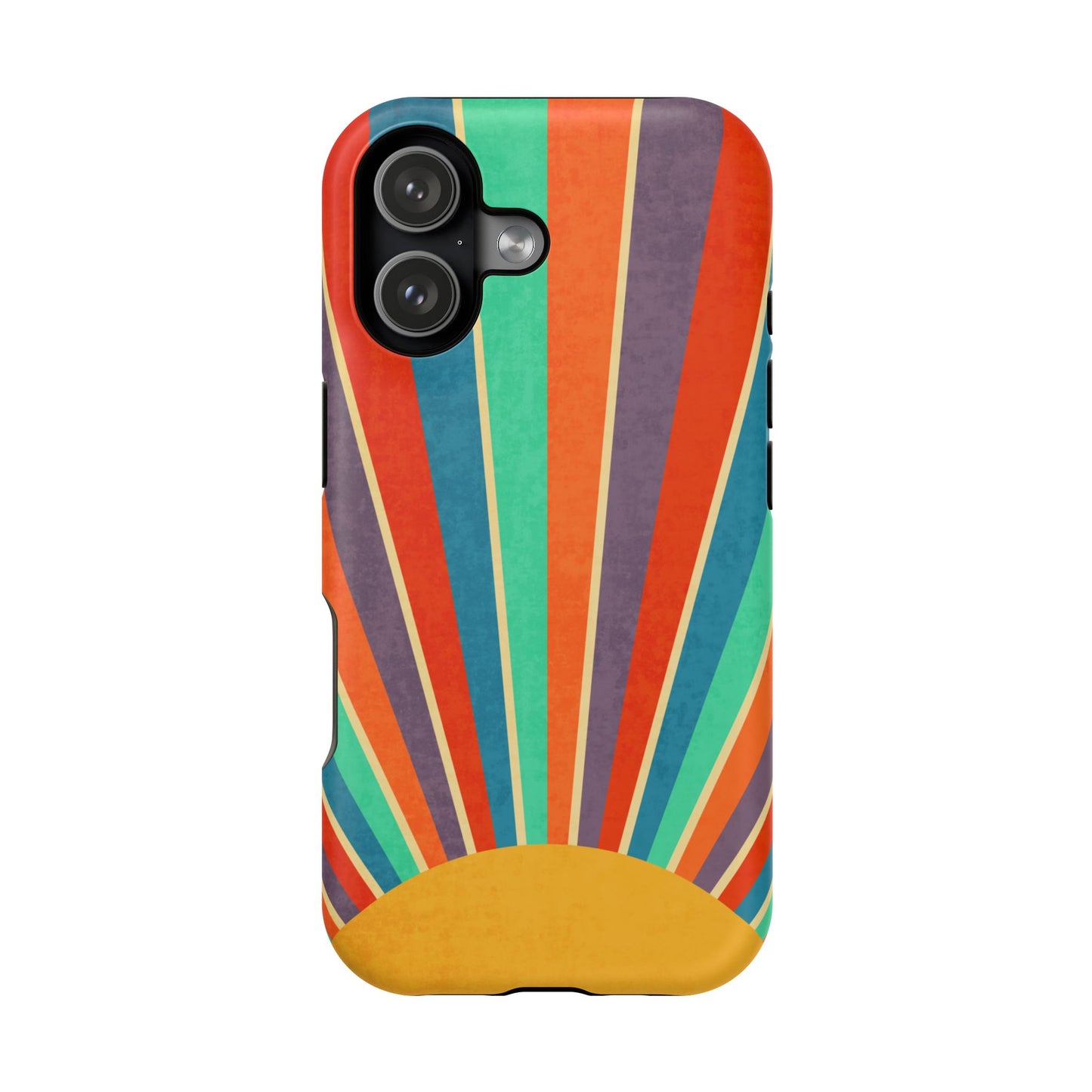 Retro Rainbow Sunburst MagSafe® Tough iPhone Case