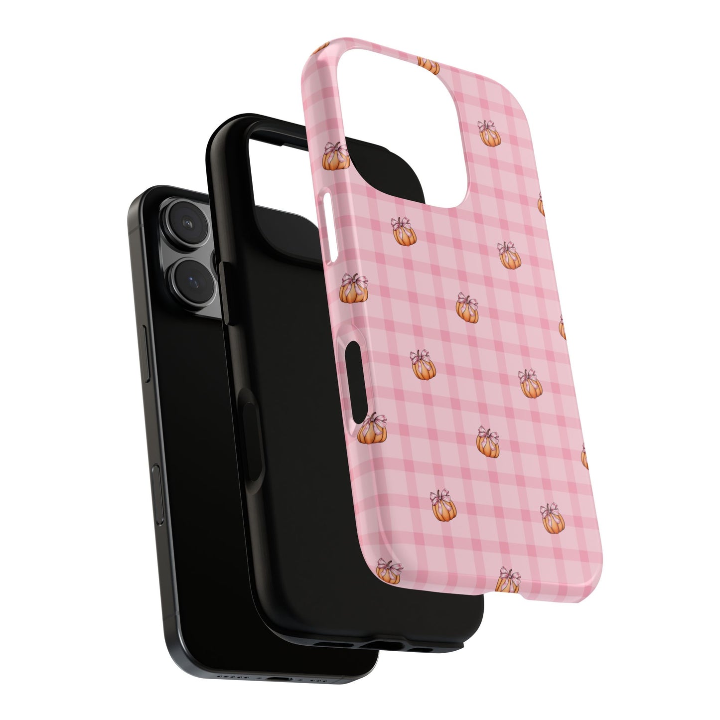 Pink Gingham Pumpkins iPhone Tough Case