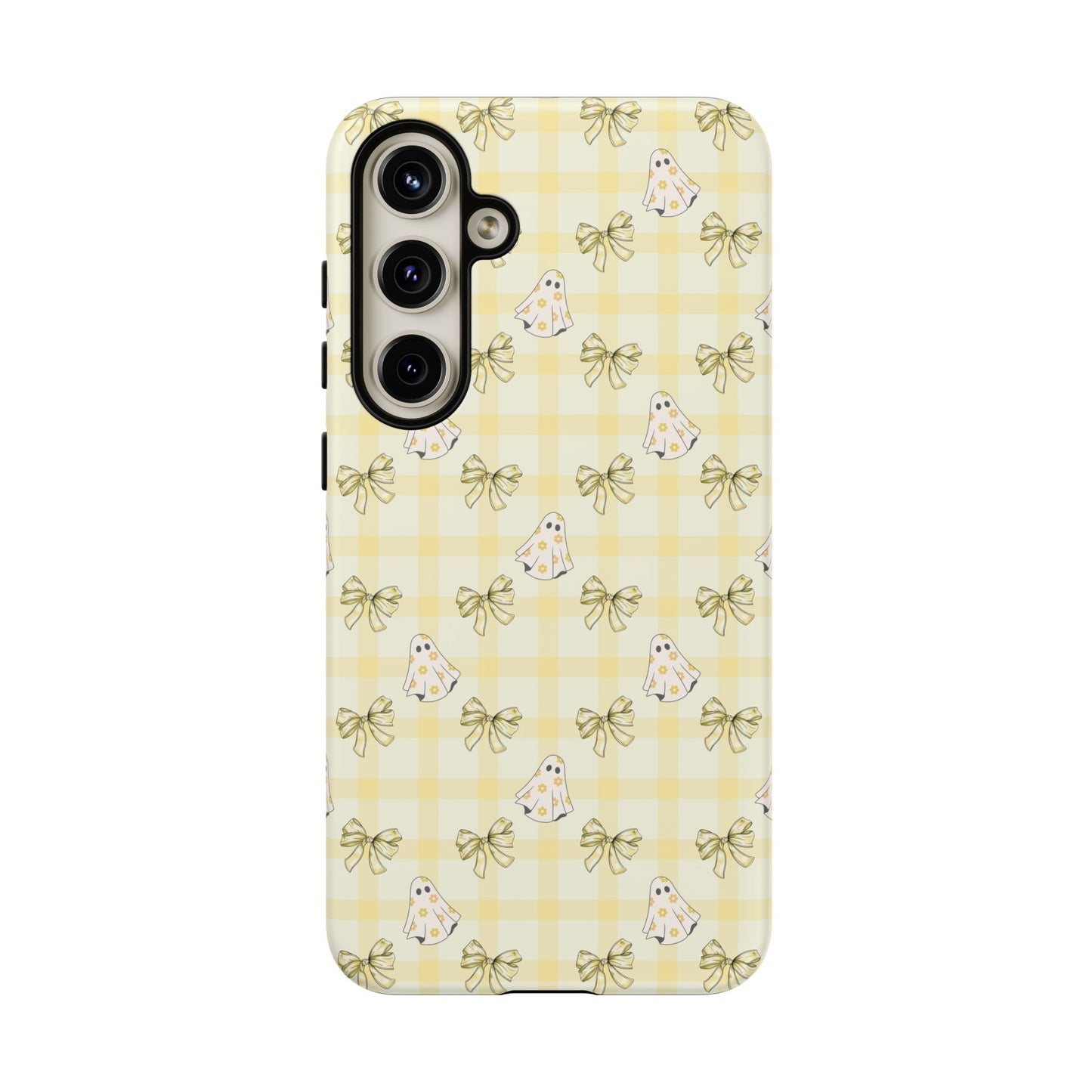 Yellow Gingham Ghosts & Bows Samsung Galaxy Tough Case