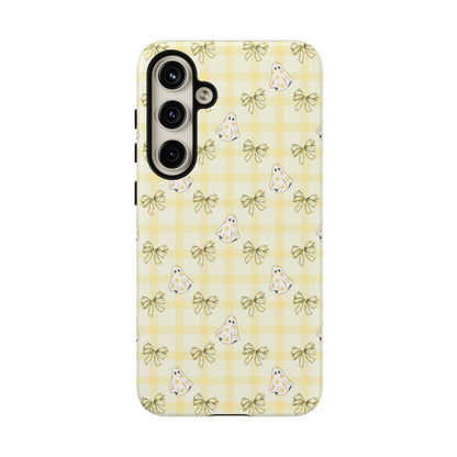 Yellow Gingham Ghosts & Bows Samsung Galaxy Tough Case