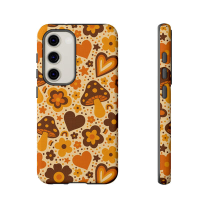 Groovy Harvest Mushrooms, Hearts and Flowers Samsung Galaxy Tough Case