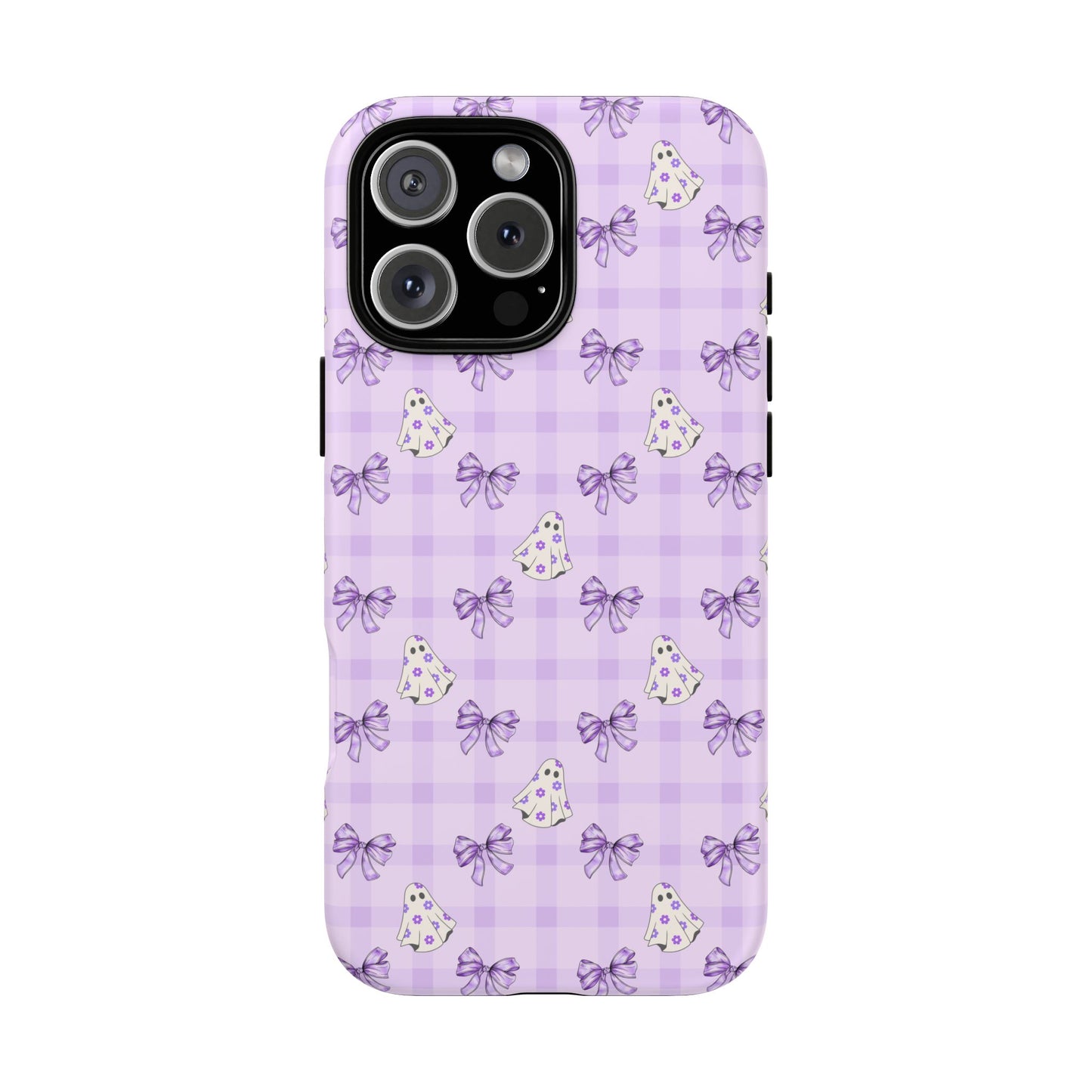 Purple Gingham Ghosts & Bows iPhone Tough Case