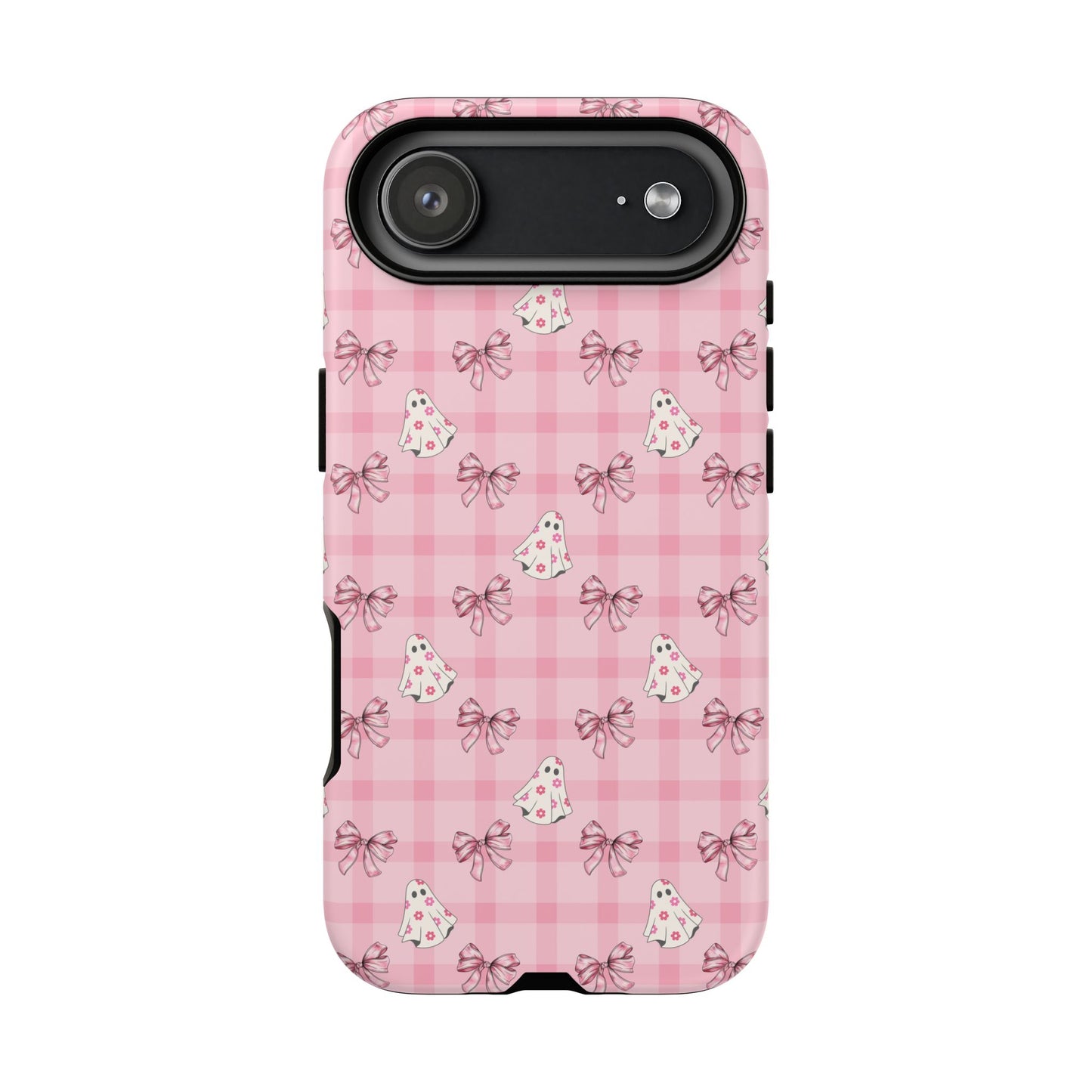Pink Gingham Ghosts & Bows iPhone Tough Case
