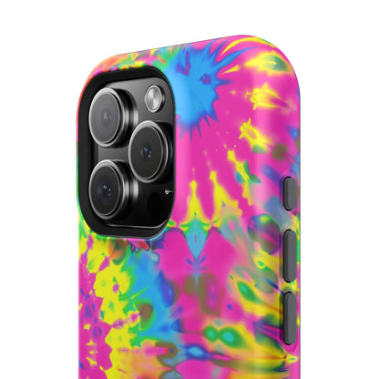 Neon Tie-Dye Burst MagSafe® Tough iPhone Case