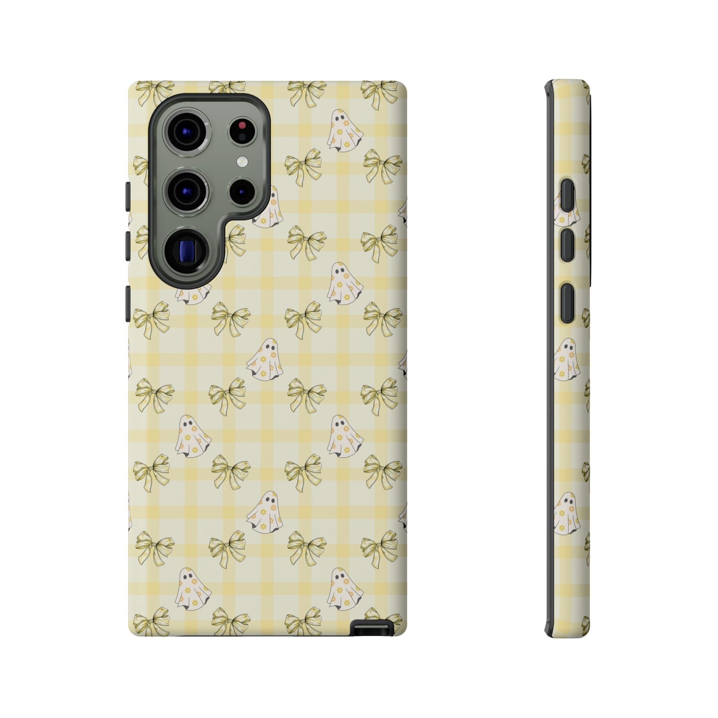 Yellow Gingham Ghosts & Bows Samsung Galaxy Tough Case