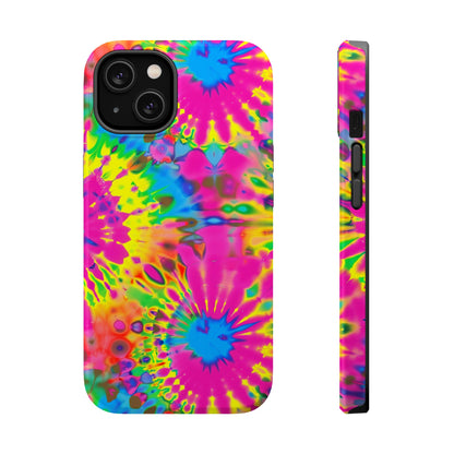 Neon Tie-Dye Burst MagSafe® Tough iPhone Case