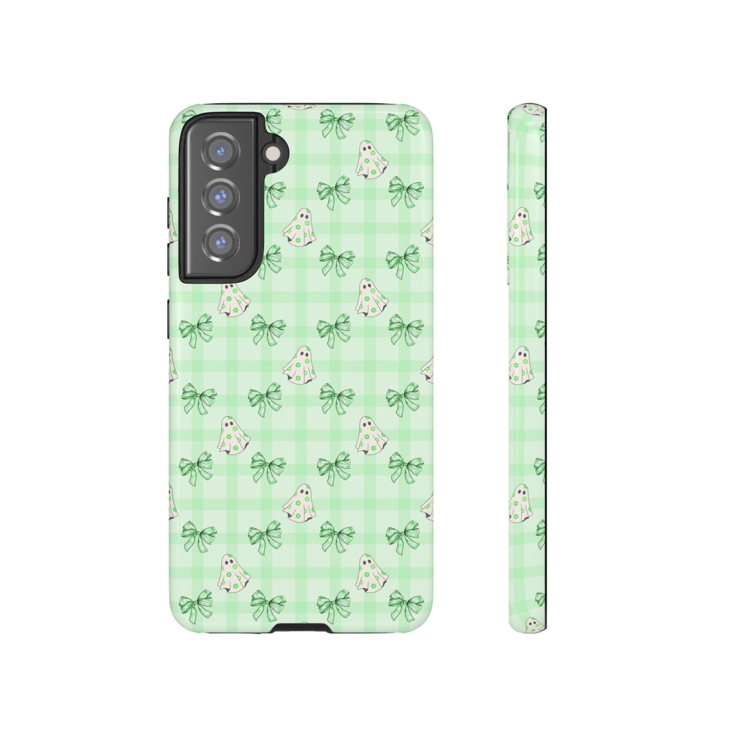 Green Gingham Ghosts & Bows Samsung Galaxy Tough Case