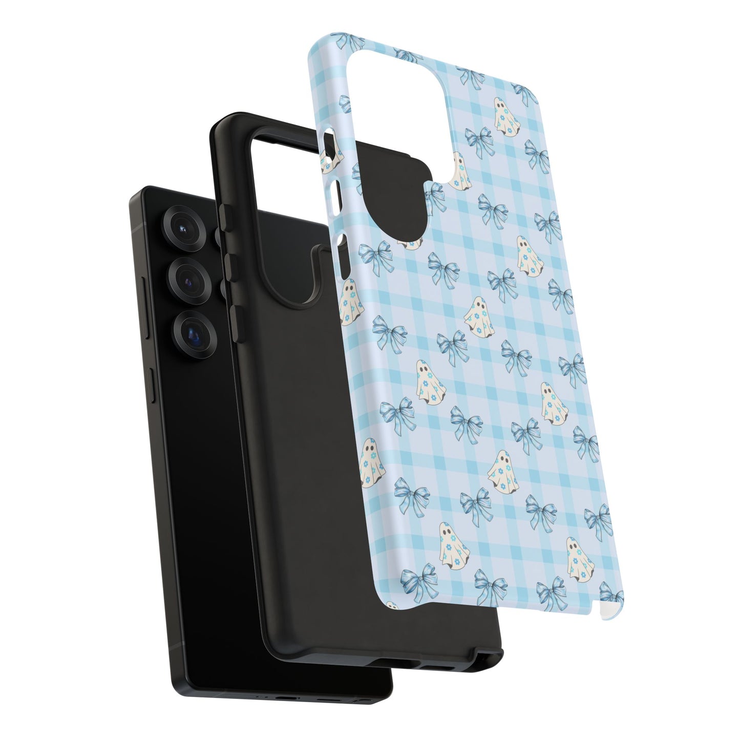 Blue Gingham Ghosts & Bows Samsung Galaxy Tough Case