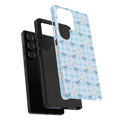 Blue Gingham Ghosts & Bows Samsung Galaxy Tough Case